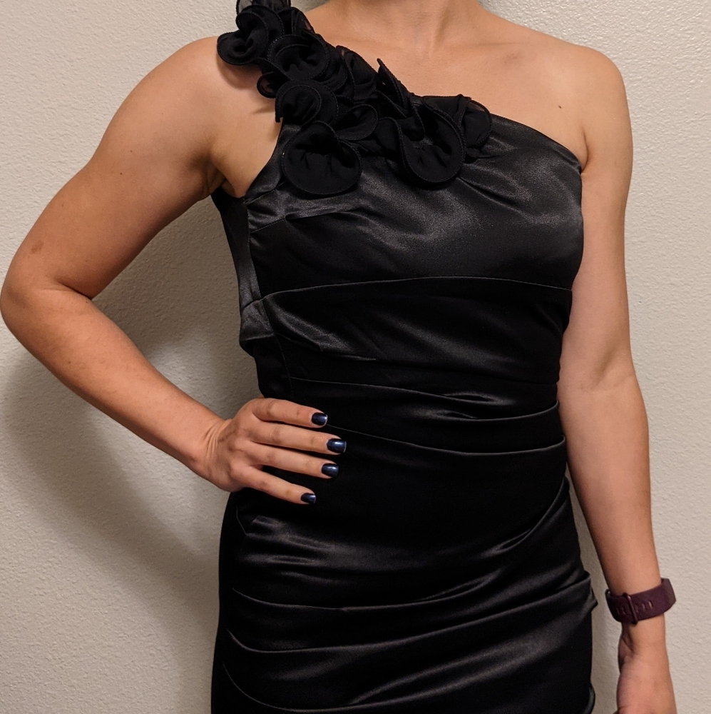 B. Darlin One Shoulder Satin Dress